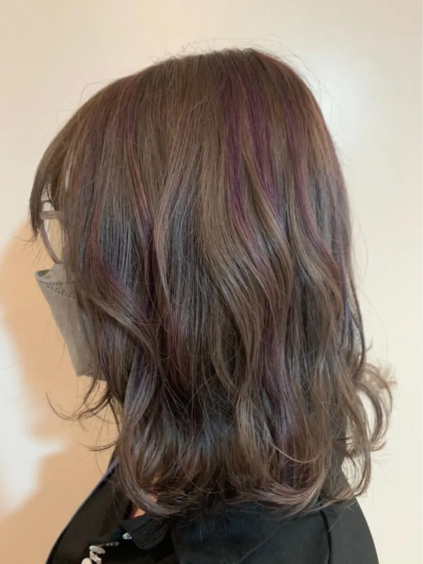 カラー ヘアアレンジ ハイライトカラー 高森 雅のヘアスタイル