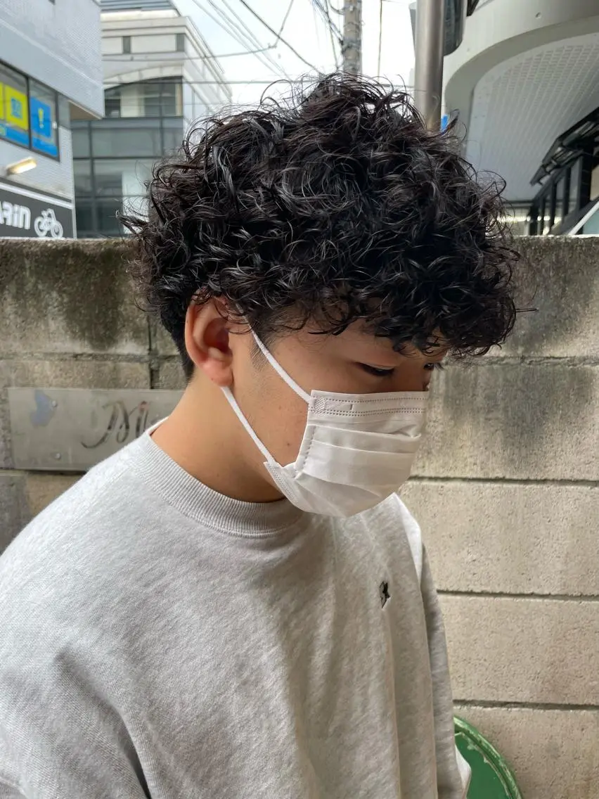 ショート パーマ メンズ カット パーマ トリートメント 嶋佐 昌大 シマサマオのヘアスタイル