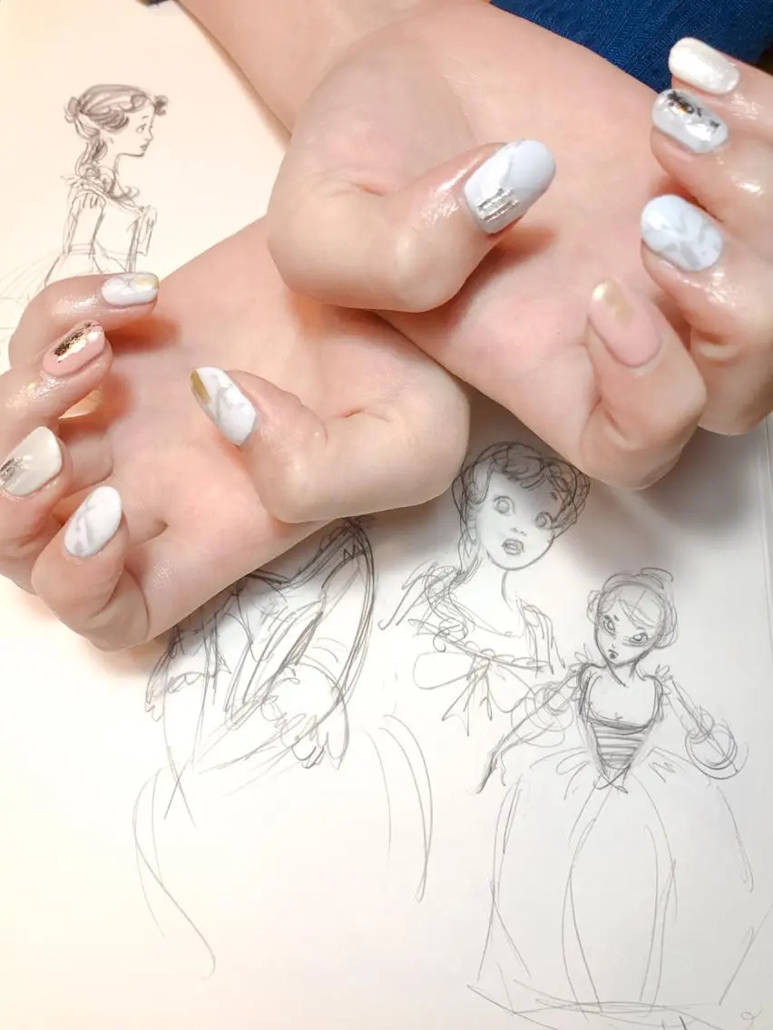 ネイル 大理石ネイル(マーブル) owlnail /持込みデザイン専門のネイルデザイン
