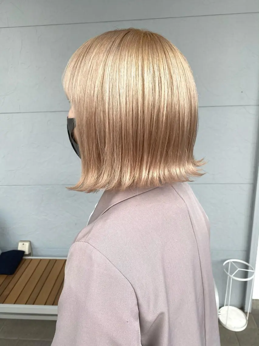 ショート カラー ヘアアレンジ ブロンド ヘアカラー トリートメント lani ブリーチ /ダブルカラーのヘアスタイル