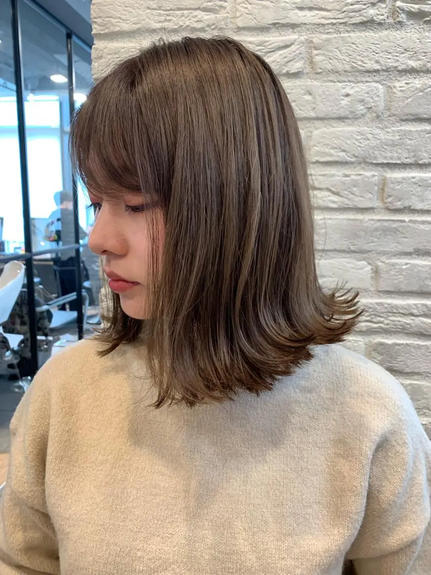 ミディアム カラー ヘアカラー トリートメント 韓国レイヤー×艶髪 ハイトーンRyukiのヘアスタイル