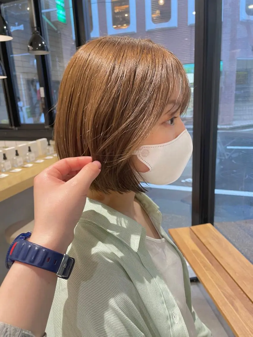 ショート カラー ベージュカラー ブリーチ ブリーチなしカラー カラー/レイヤー/ 髪質改善/PAAQのヘアスタイル