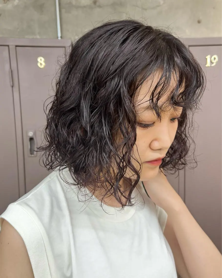 ミディアム カラー パーマ azumi/グレー ジュ/オリーブ/縮毛のヘアスタイル