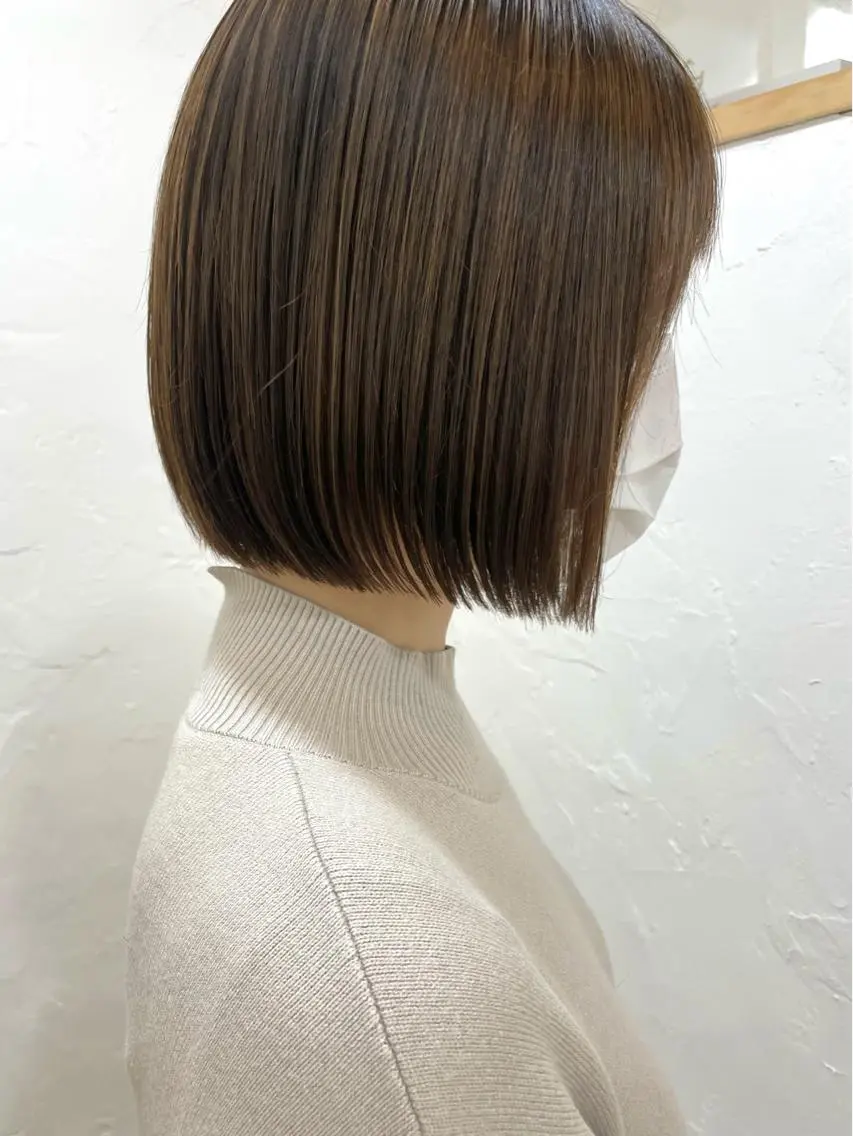 ショート 切りっぱなしボブ ボブ ウルフカット 髪質改善 縮毛矯正/ レイヤー/銀座/本木のヘアスタイル