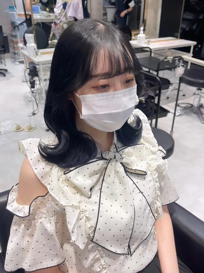 ミディアム カラー パーマ ヘアアレンジ メンズ キッズ ネイル マツエク・マツパ アイブロウ レイヤー/ダブル カラー/YURINAのヘアスタイル