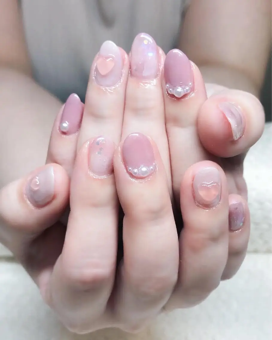 ネイル チークネイル ジェルネイル キラキラネイル 韓国ネイル ピンク Nyanco Nailのネイルデザイン