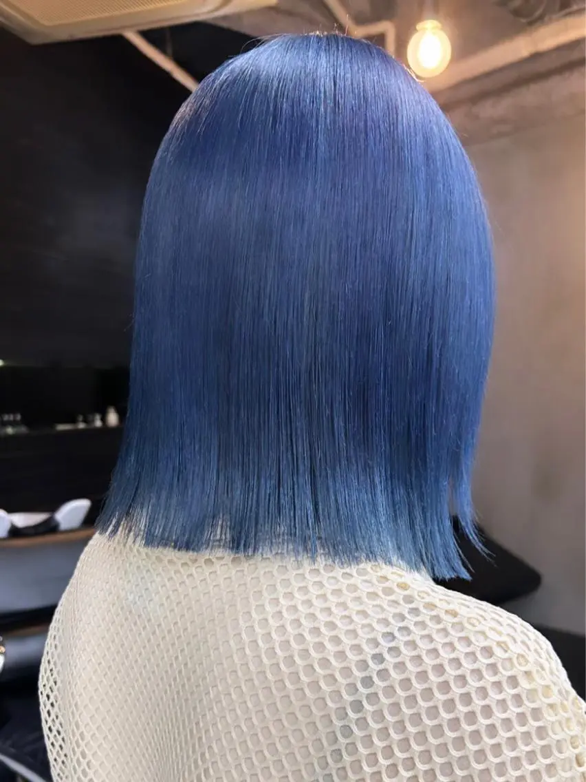 ミディアム カラー ブルーカラー カット ヘアカラー トリートメント 🧸艶々韓国ヘア 🧁mizunaのヘアスタイル