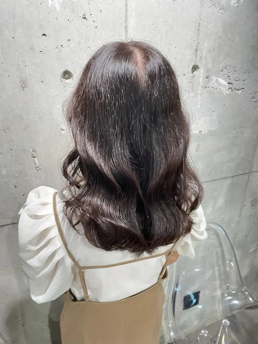 ミディアム カラー カット ヘアカラー トリートメント ヘッドスパ ヘアセット ベージュカラー💖 やすひろのヘアスタイル