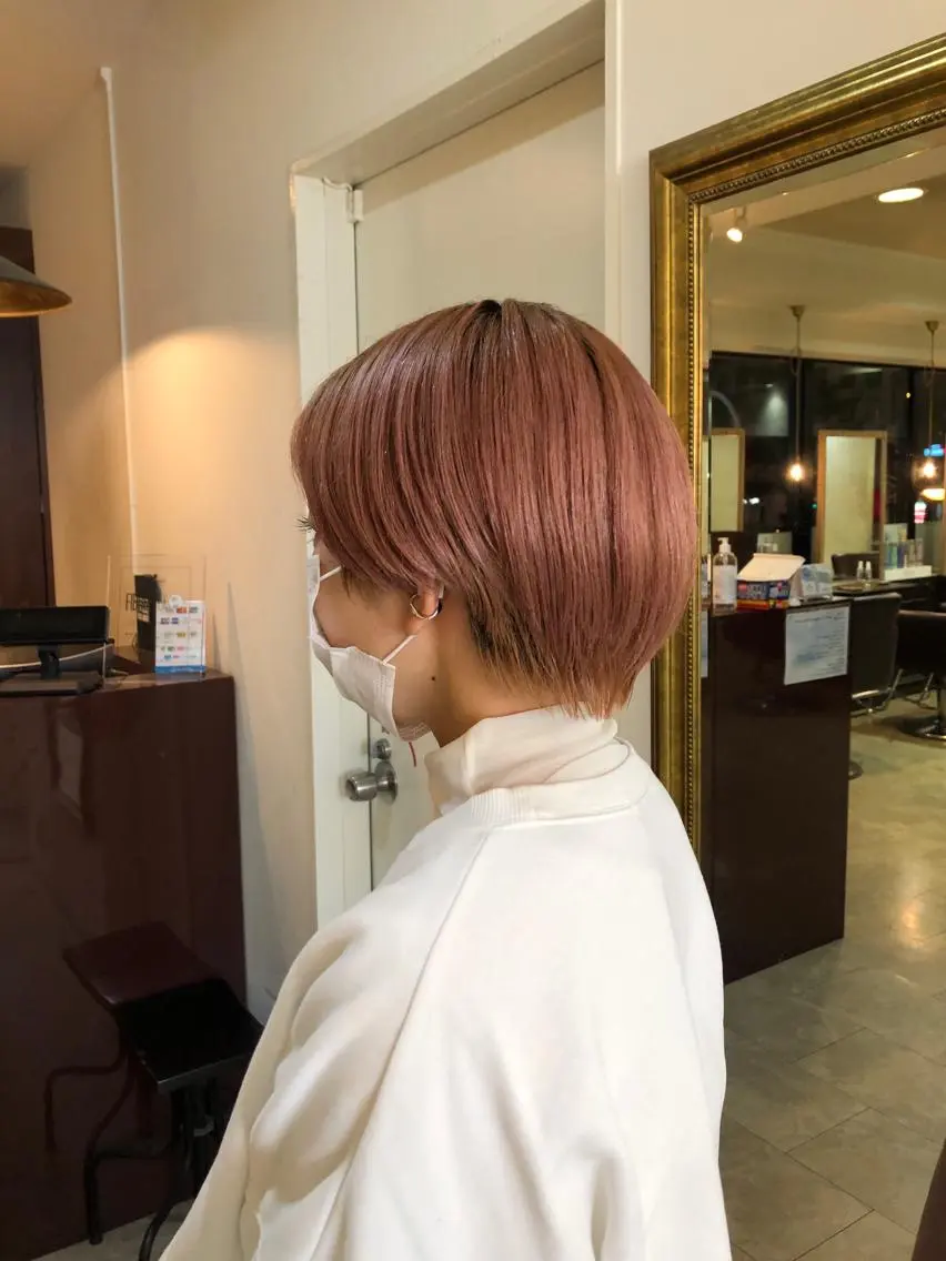 ショート ショートボブ ハンサムショート ボブ くびれヘア ショートヘア ショート/パーマ/ カラー/FUKOのヘアスタイル