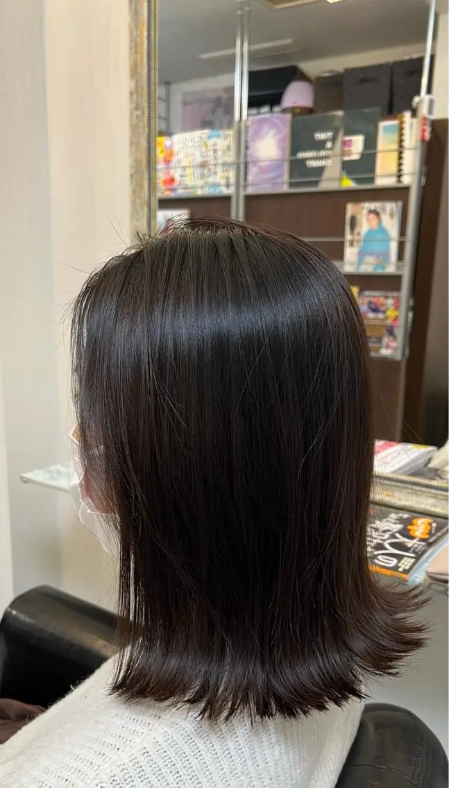 ミディアム カラー 縮毛矯正 KEN 🌟のヘアスタイル