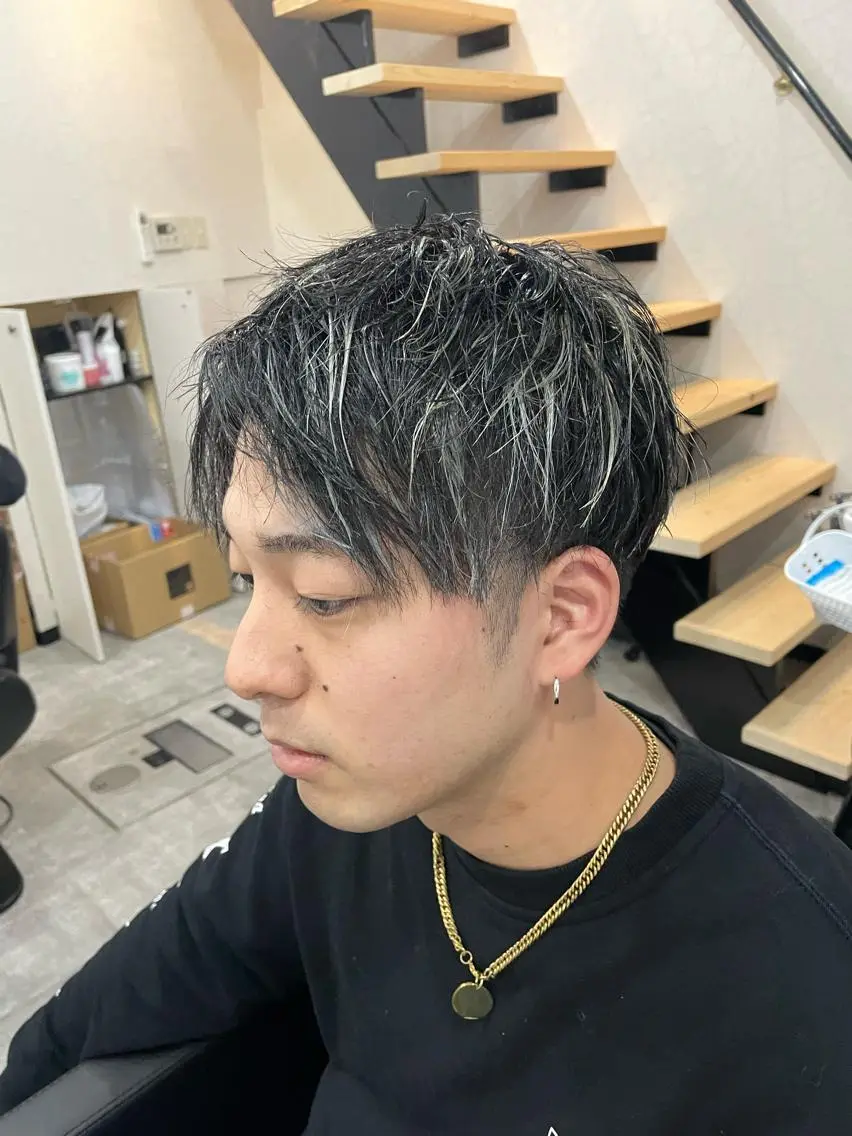 ショート カラー メンズ 💈メンズパーマ &メッシュ南谷💈のヘアスタイル