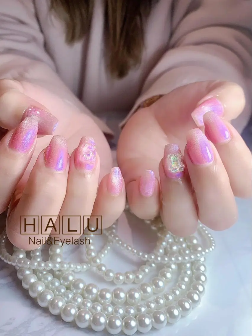 ネイル オーロラネイル 春ネイル HALU ハルのネイルデザイン