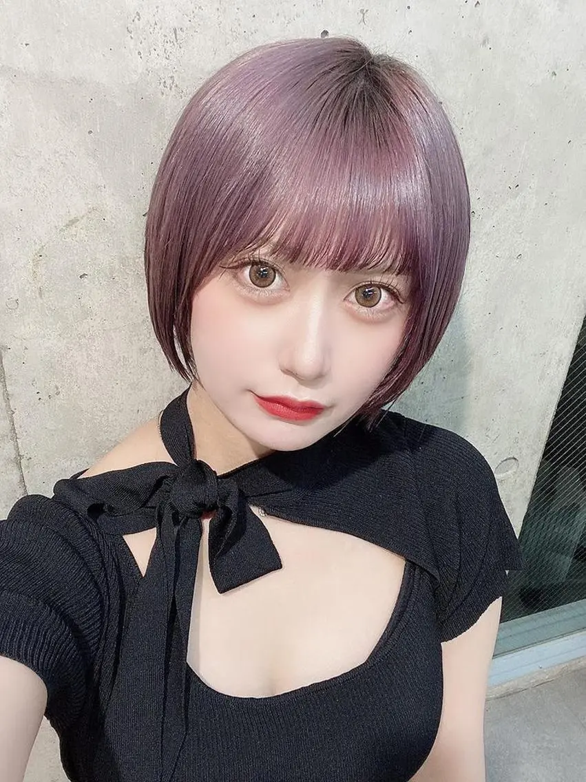 ショート カラー ラベンダーカラー 髪質改善.縮毛矯正 ×韓国ヘアyukiのヘアスタイル