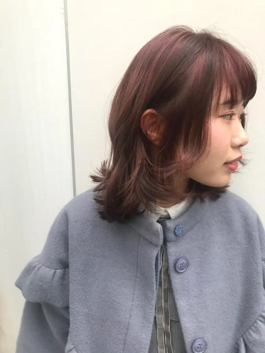 ミディアム ハイライト ヘアカラー 寺山 佳貴のヘアスタイル