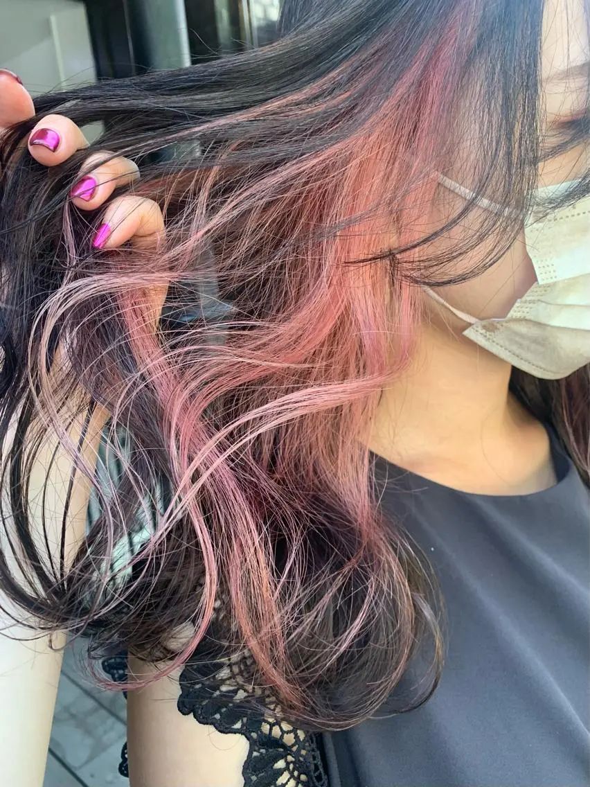 セミロング カラー ヘアアレンジ 🎀暖色カラー🎀 ♡yurika♡のヘアスタイル