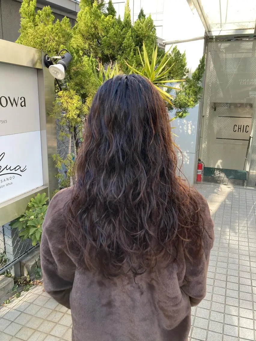 ロング カット パーマ トリートメント 寺田 ゆりのヘアスタイル