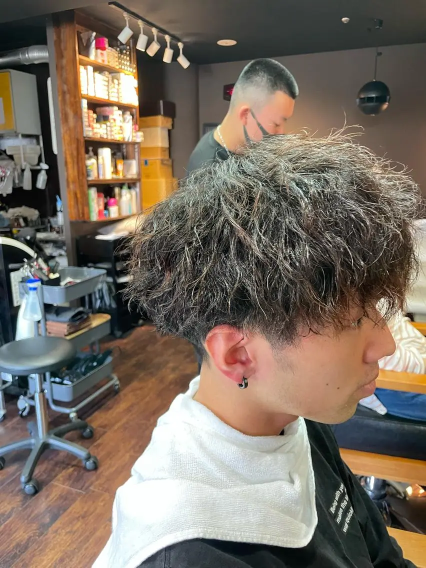 パーマ メンズ 木下 龍斗のヘアスタイル