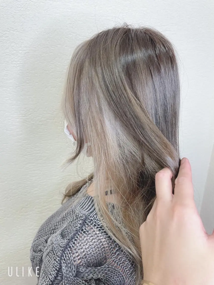 ロング カラー ミストバング  フェイスフレーミング カット ヘアカラー ❣️モードケイズ塚口 和田一将のヘアスタイル