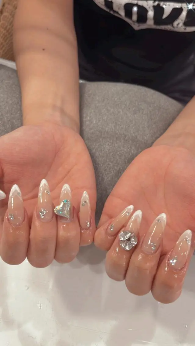 ネイル フレンチネイル 鶴橋wooone nail.rieのネイルデザイン