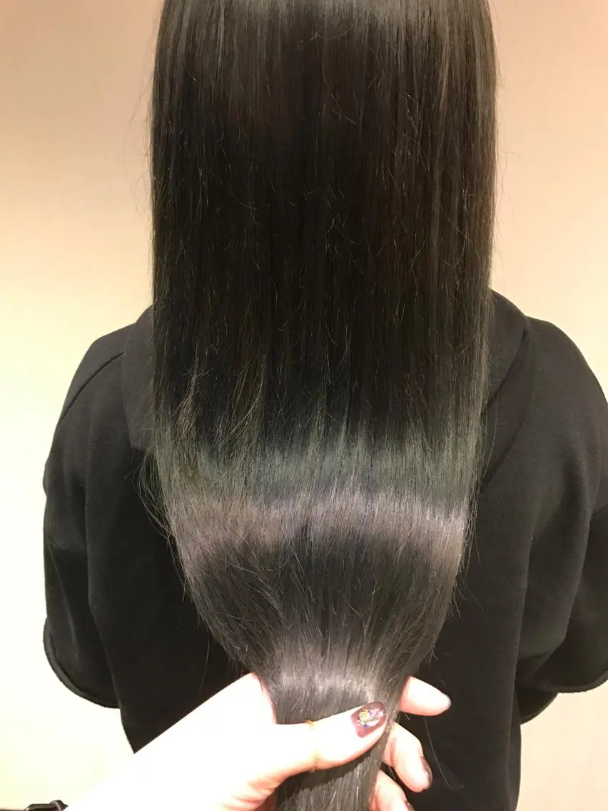 ロング カラー ダブルカラー トリートメント ひろせ かなのヘアスタイル