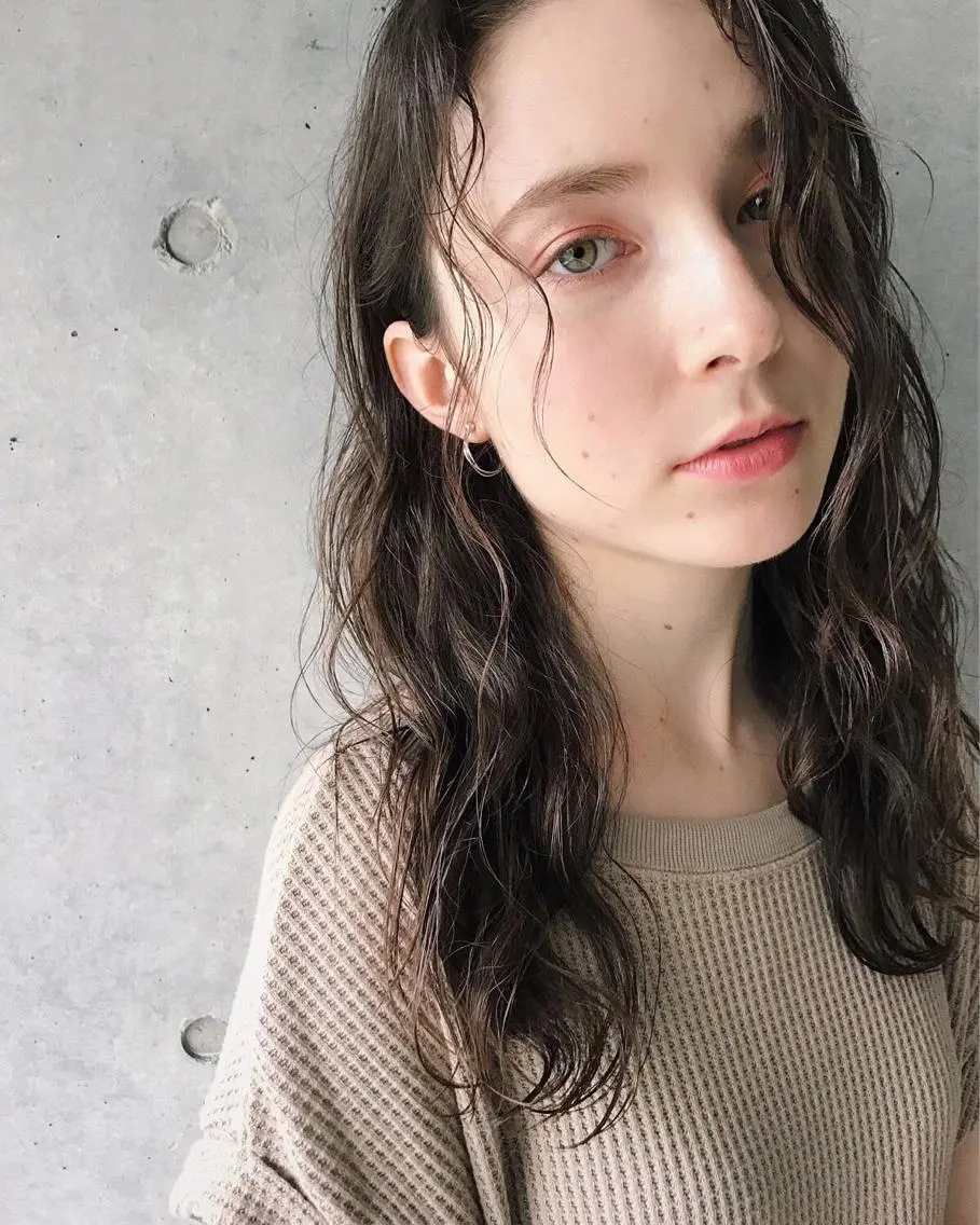 セミロング パーマ ヘアアレンジ セミロングパーマ 松田 亮葉のヘアスタイル
