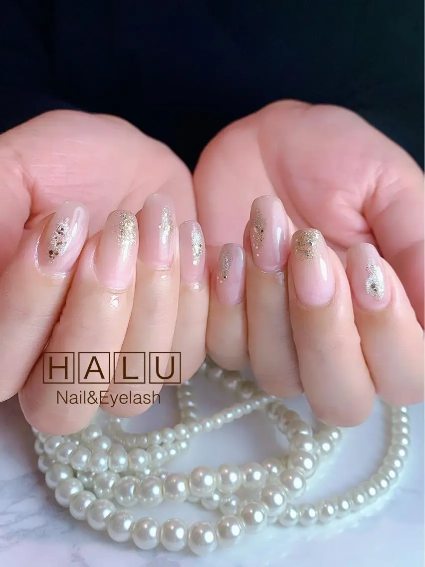 ネイル ゴールド ラメ(グリッター) HALU ハルのネイルデザイン