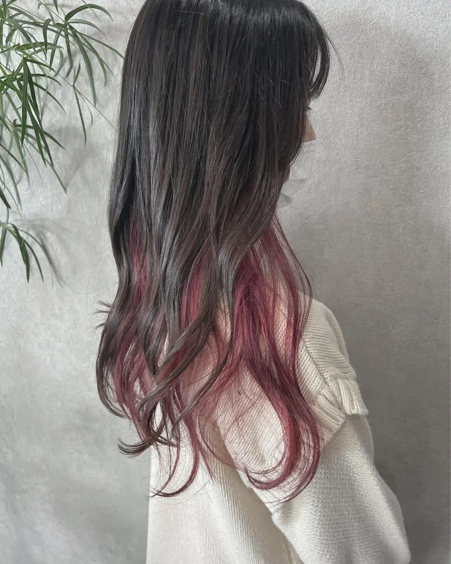 ロング カラー パーマ ヘアカラー トリートメント 透明感カラー/ 新潟万代/池野里衣のヘアスタイル