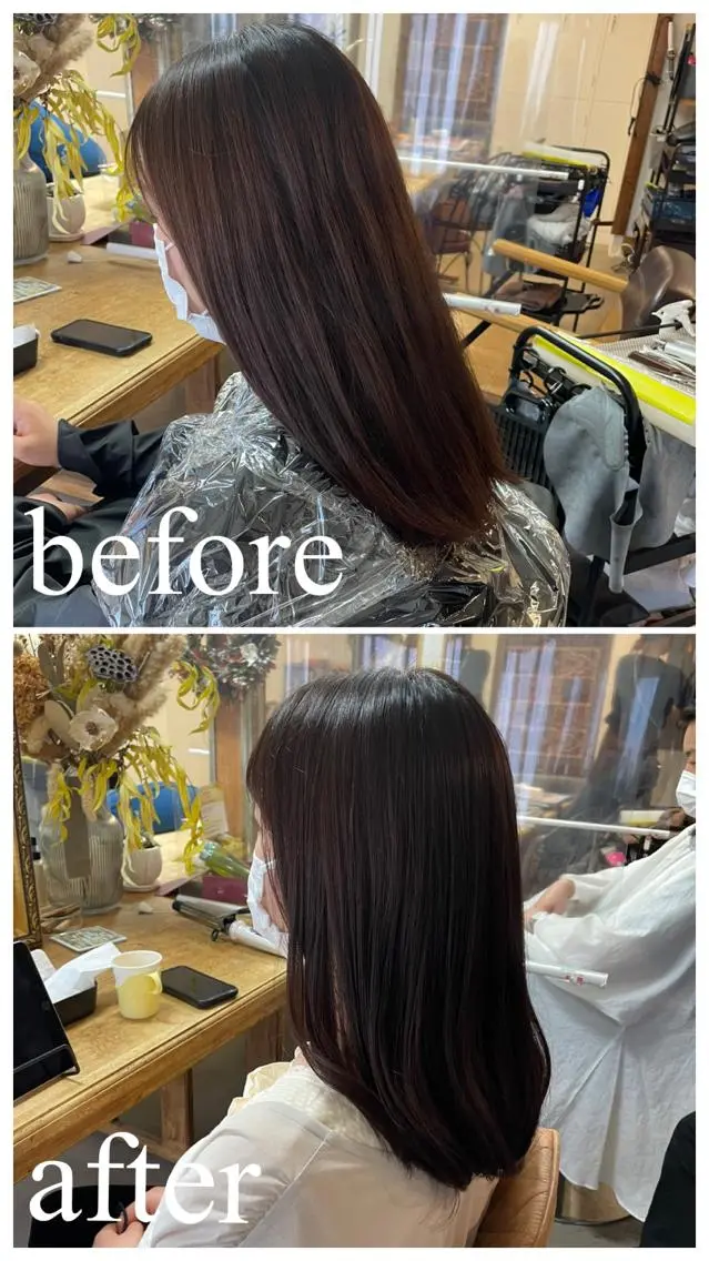 ミディアム カラー カット ヘアカラー トリートメント 英語ok sohee ソヒ 305号室のヘアスタイル