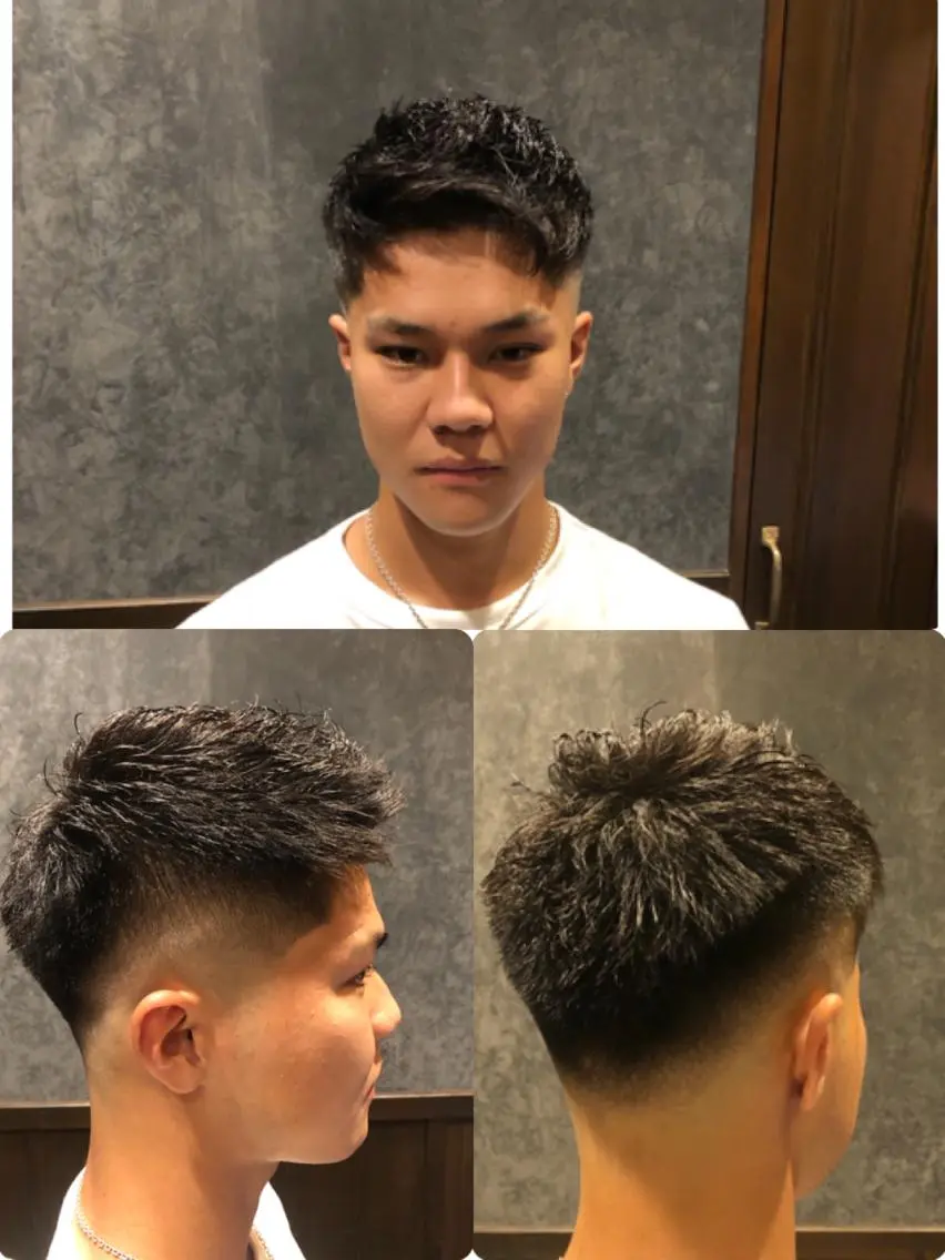 ショート メンズ フェードカット メンズパーマ カット指名No1漆原 聡のヘアスタイル