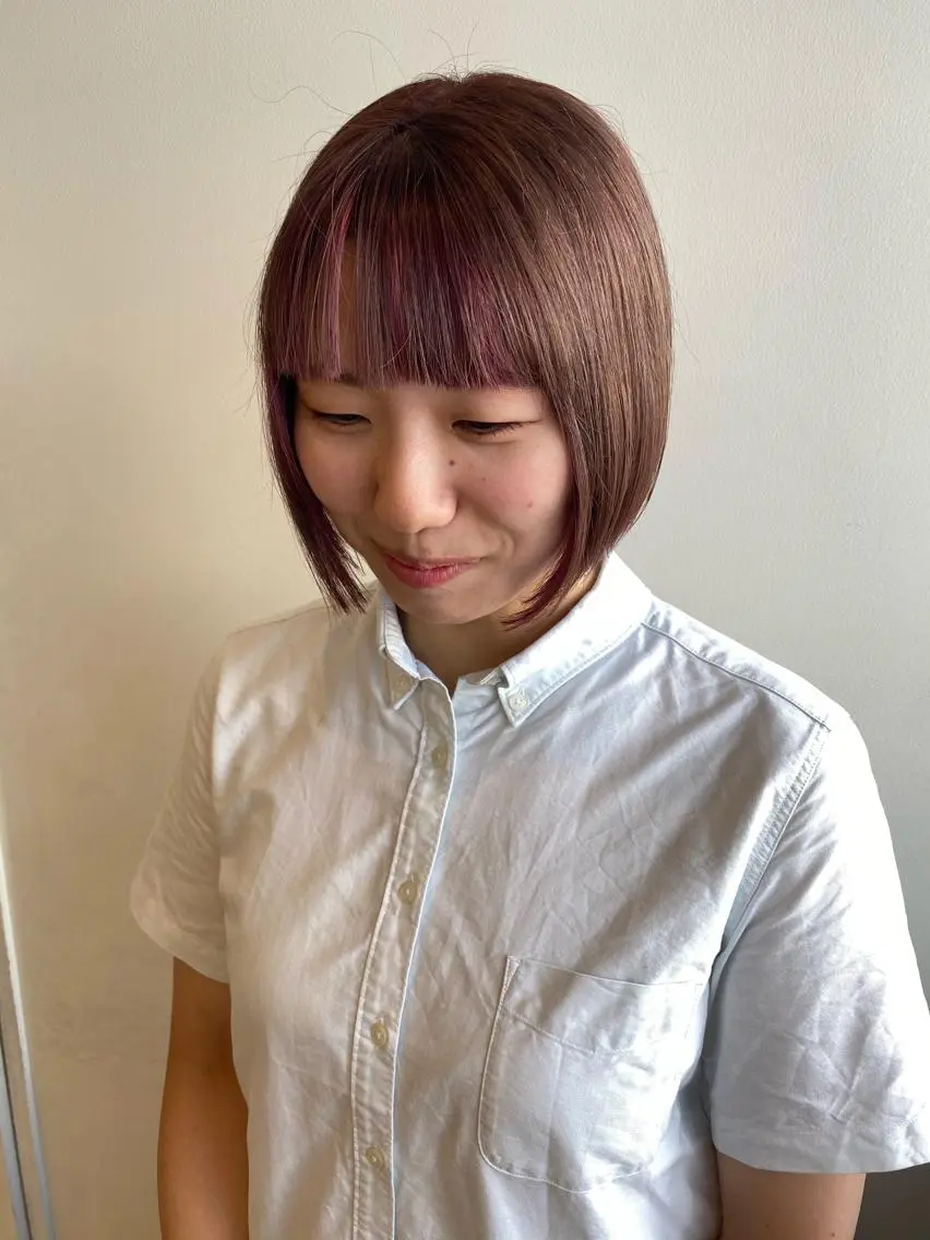 ショート カラー ヘアカラー トリートメント MIOベージュカラー 柔らかいカラーのヘアスタイル