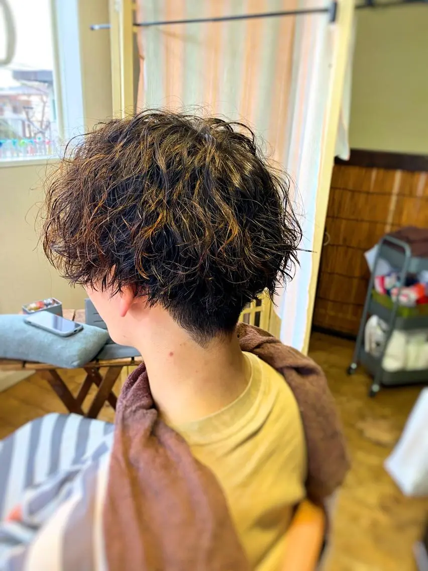 ミディアム カット パーマ タカハシ ユウヤのヘアスタイル
