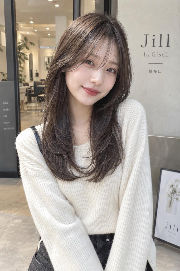 ミディアム jill by gisel 博多のヘアスタイル