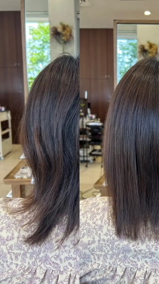 ミディアム パーマ 縮毛矯正 トリートメント Sae/クロスパーマ /盛れる顔周りのヘアスタイル