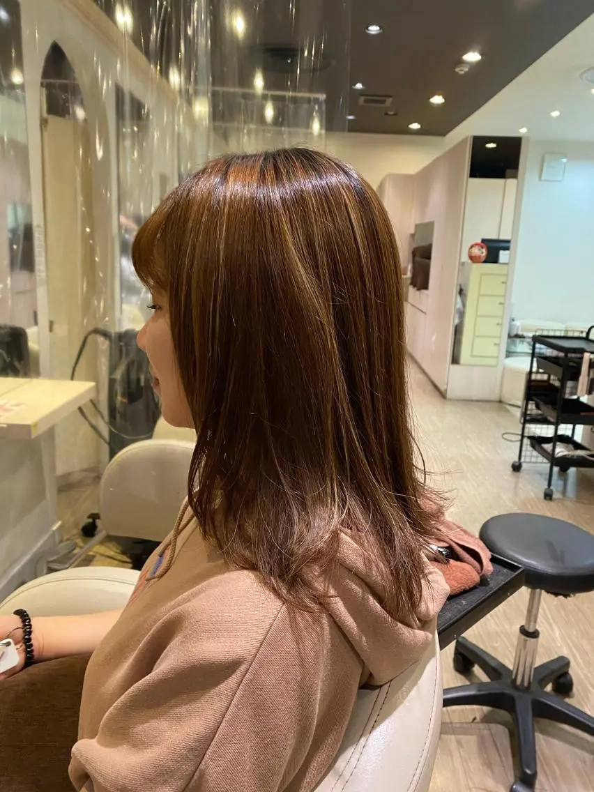 セミロング 髪質改善/マツパ 垢抜け透明カラー衣笠のヘアスタイル
