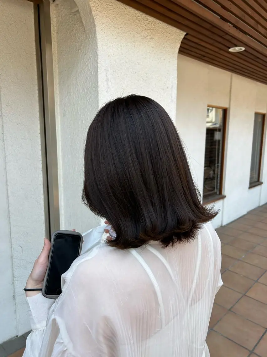 ミディアム カラー ヘアカラー トリートメント ヘッドスパ putri 川邉 優花のヘアスタイル