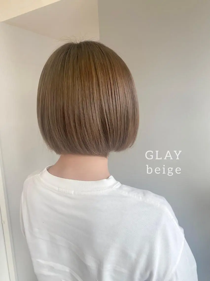 ショート カラー ヘアアレンジ ベージュカラー 透明感カラー ヘアカラー ボブ /ニュアンス/ satomi🧸💖のヘアスタイル