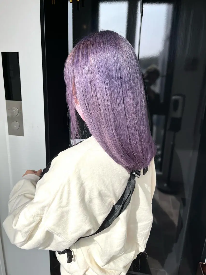 ミディアム カラー ヘアカラー&縮毛矯正 STAR☆RIVERのヘアスタイル