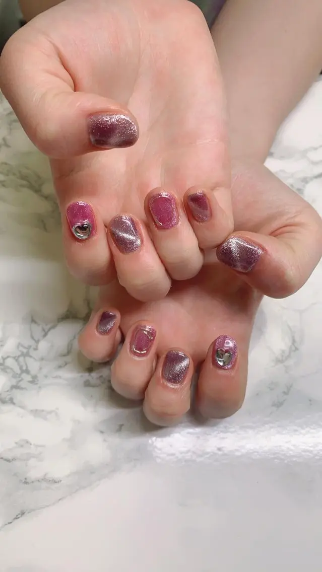 ネイル ハンドネイル はな💎ネイル ワンホン、長さ出しのネイルデザイン