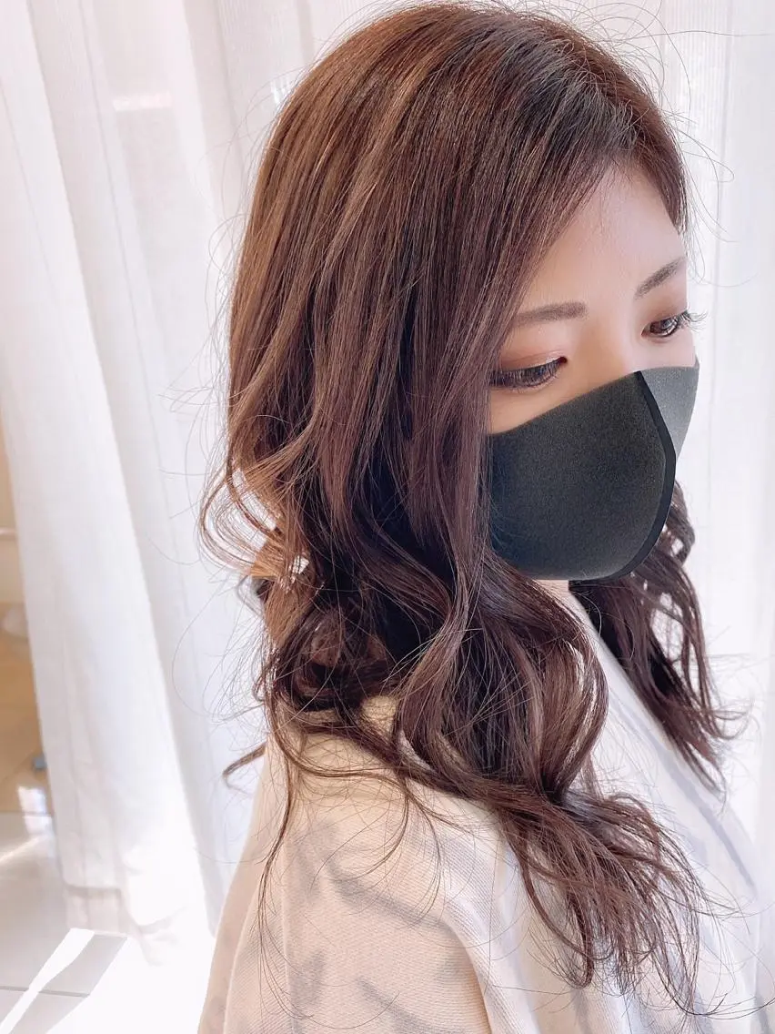 セミロング カラー ヘアアレンジ シールエクステ専門店 Spira藤崎宮のヘアスタイル