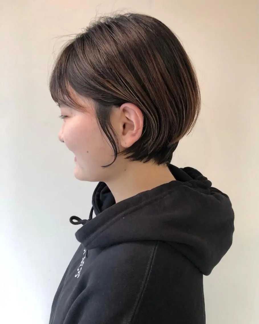 ショート カラー 丸みショート ショートヘア 似合わせレイヤー カット/KANNAのヘアスタイル
