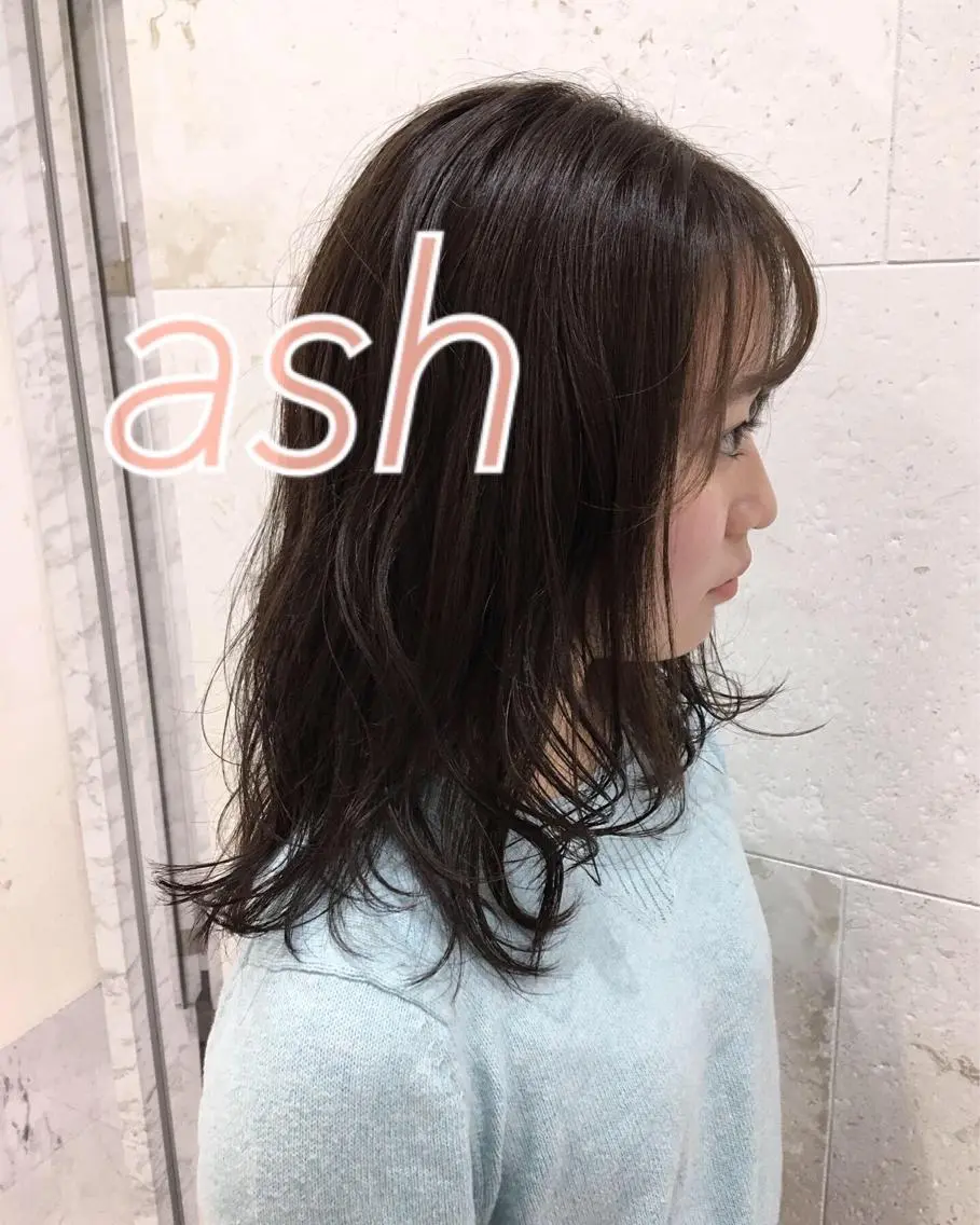 ロング カラー アッシュ カット ヘアカラー トリートメント 斉藤 貴也のヘアスタイル