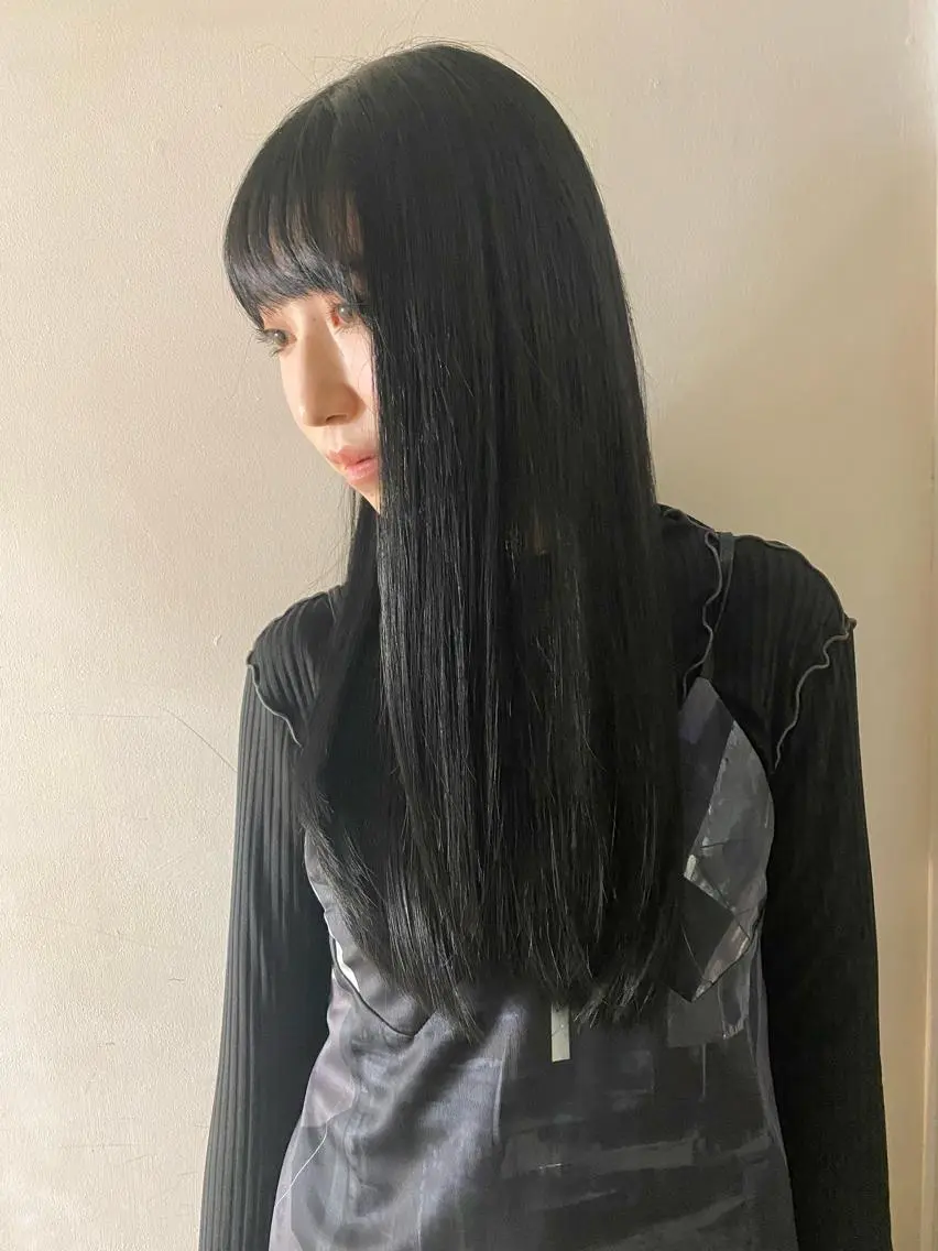 ロング ロング カット 縮毛矯正 千 田のヘアスタイル
