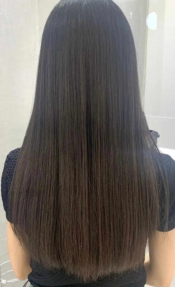 セミロング ネイル 髪質改善 縮毛矯正 カット 縮毛矯正 ボブ/美髪矯正 /佐藤　奈巳のヘアスタイル