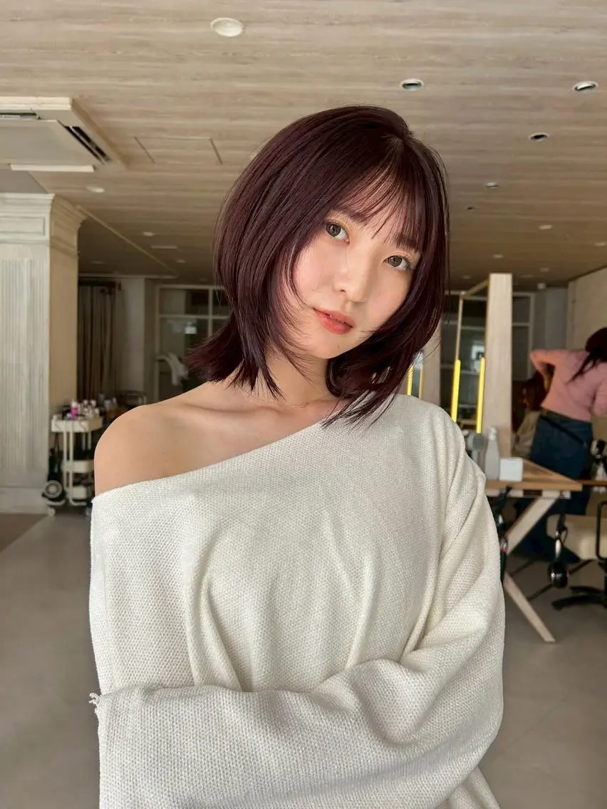 ミディアム くびれヘア レイヤーカット カット 縮毛矯正 カラー/レイヤー/ 髪質改善/PAAQのヘアスタイル