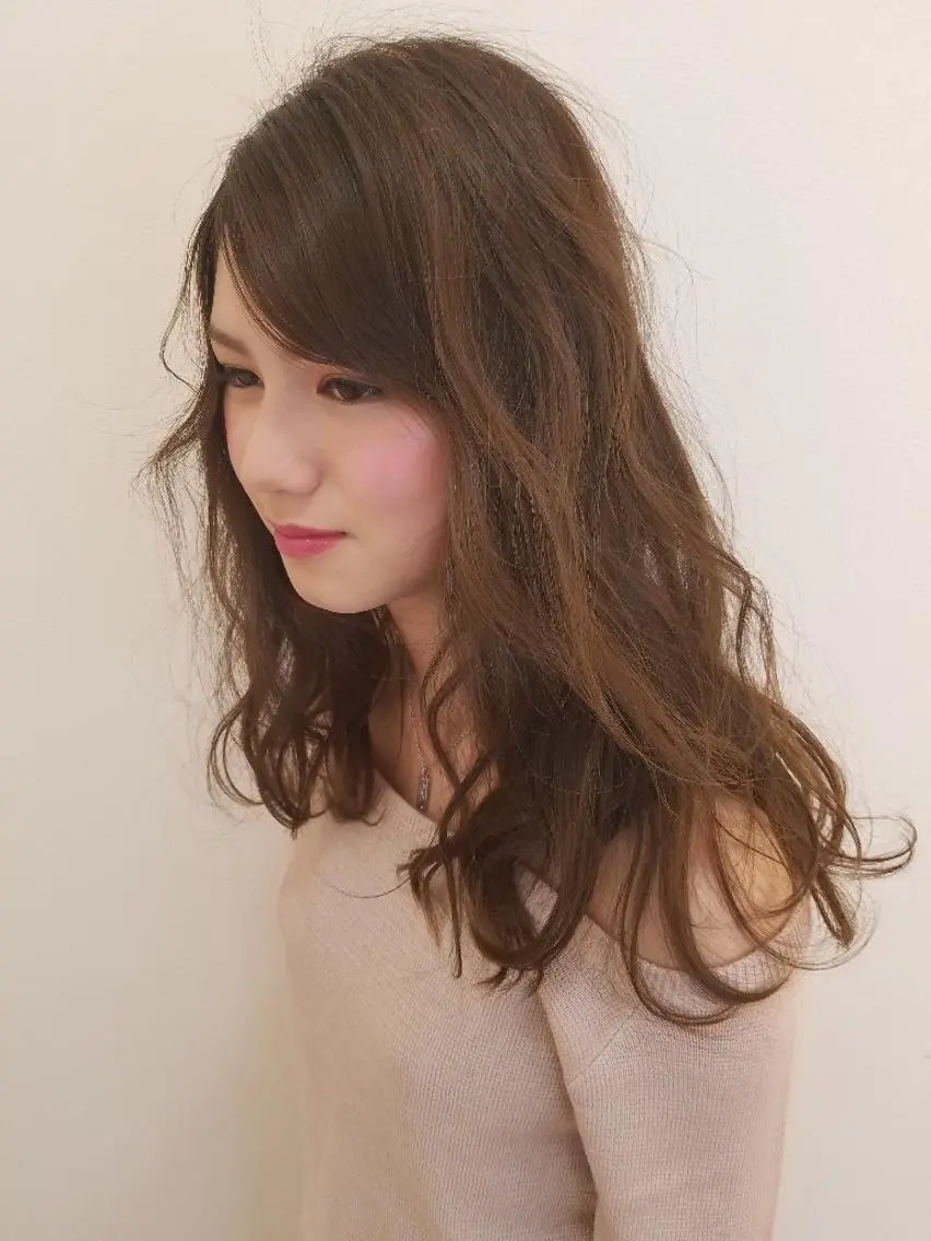 カラー ロング パーマ ロング 髪質改善/ハイライト 小林秀樹のヘアスタイル