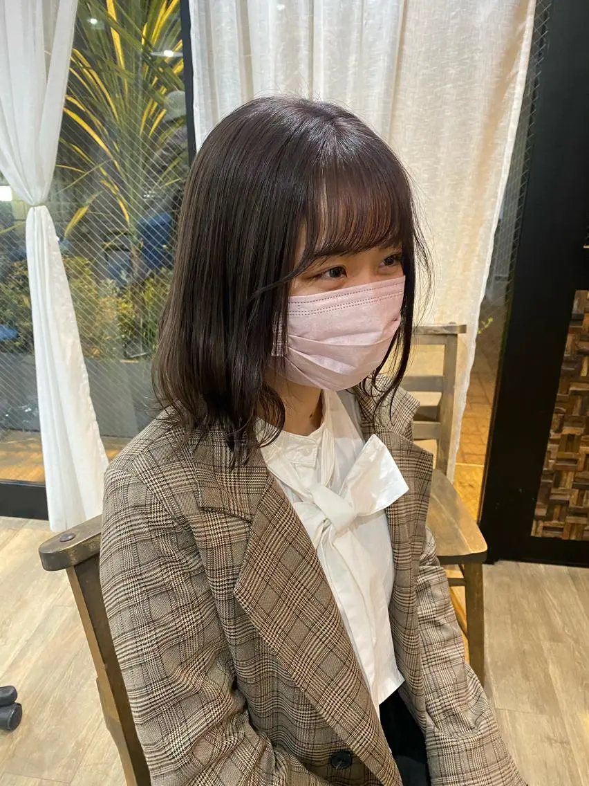 ミディアム カラー ヘアアレンジ ヘアカラー トリートメント あおい 🍒暖色カラーのヘアスタイル