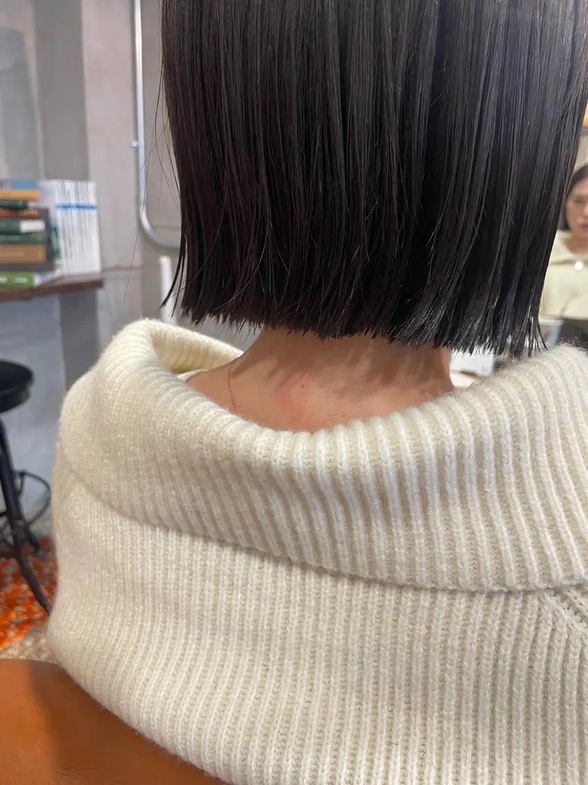 ミディアム カット ヘアカラー トリートメント ayane⭐️ボブ・ ショート・パーマのヘアスタイル