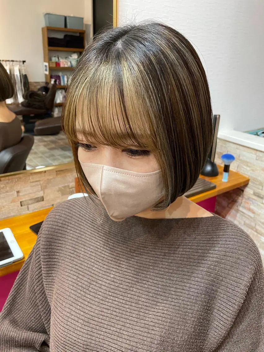 ショート カラー ハイライトカラー ハイライト ヘアカラー YUI/ ブリーチカラー🌷のヘアスタイル