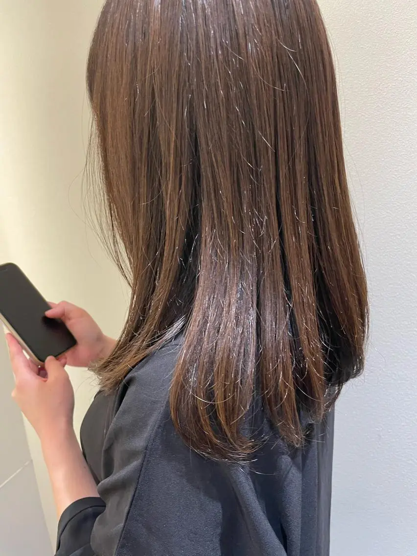 ロング カラー 透明感カラー オレンジ 骨格診断/似合わせ カットあさみななこのヘアスタイル