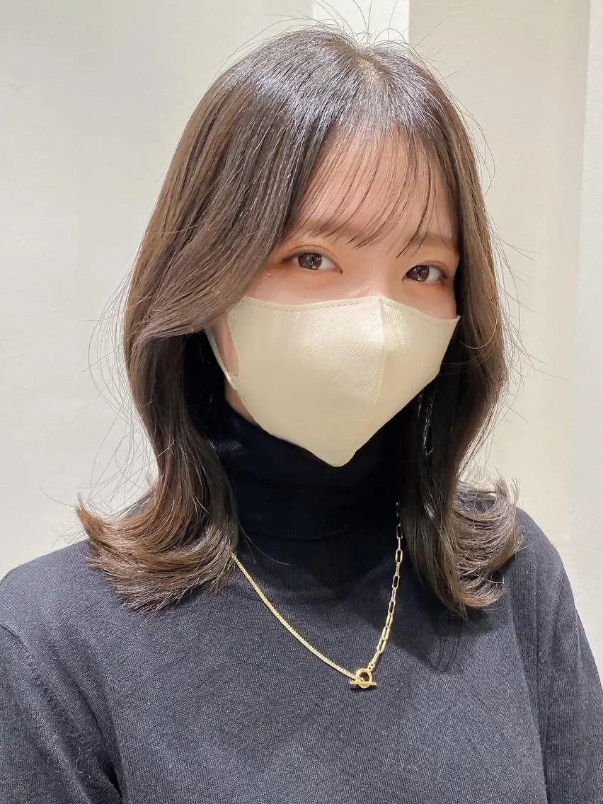 ミディアム 顔周りカット 韓国風ヘア レイヤーカット カット トリートメント だいや/メンズパーマ メンズカット/名古屋のヘアスタイル